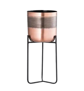 Macetas de calidad de lujo para el hogar y el uso en el jardín del hotel Diseño de tendencia Macetas de metal de forma redonda Maceta con soporte - Product Image 2