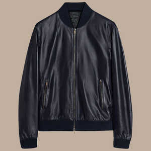 Veste en cuir de haute qualité pour hommes Top Design 100% avec doublure en couette col montant manches complètes-personnalisable pour la saison d'hiver - Product Image 2