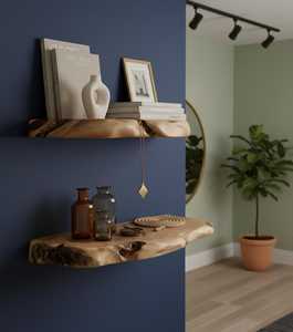 Étagères en bois élégantes faites à la main pour le bureau, la maison, la bibliothèque, étagère flottante en bois rustique, étagère murale moderne, rangement minimaliste - Product Image 4