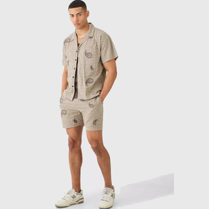 Ensembles hawaïens d'été à logo personnalisé Chemises de plage à séchage rapide avec manches Mode et décoration OEM et ODM Conception personnalisée - Product Image 5