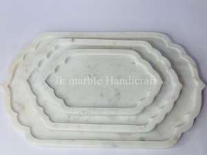 Plato de mármol blanco natural puro hecho a mano al mejor precio, excelente diseño, bandeja para servir alimentos para productos de decoración del hogar - Product Image 2