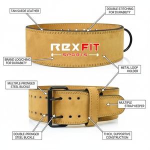 Cinturón de Entrenamiento de Cuero Profesional Rexfit Sports, Soporte para Gimnasio y Levantamiento de Pesas - Product Image 3