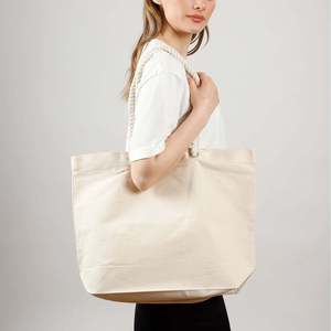 Grand sac de plage en toile avec poignées en corde fantaisie RP260 - Sac de shopping élégant et stylé - Product Image 3