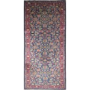 Tapis de couloir vintage en laine noué à la main, motif floral luxueux, artisanat traditionnel, décoration élégante pour la maison - Product Image 1