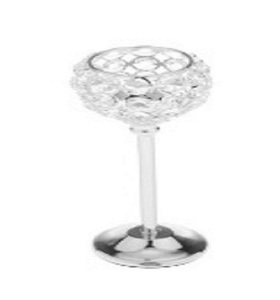 Dernier bougeoir fantaisie en cristal de métal argenté brillant bon marché de grande taille à la recherche sage porte-bougie fantaisie en cristal d'une seule pièce - Product Image 1