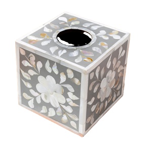 Modern Design Customized Shape Wooden Bone Inlay Finishing Medium Size Tissue Box for Hotels Napkin Rings - Product Image 1