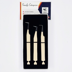 High Quality Custom Design Stainless Steel 10mm <b>Lash</b> Tweezers Private Label Logo New Heart Eyelash Extension Tweezers Best Price - Product Image 4