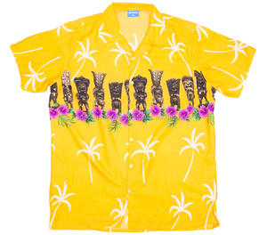 เสื้อฮาวายผ้าโพลีเอสเตอร์สำหรับผู้ชายแขนสั้นสุดเท่เสื้อฮาวายผ้าโพลีเอสเตอร์แบบปรับแต่งได้สำหรับฤดูร้อน - Product Image 1