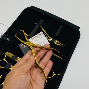 Le kit d'outils d'extension de cheveux en acier inoxydable doré comprend une pince applicatrice ciseaux à cheveux pinces à boucle pince pour enlever les microbilles - Product Image 6