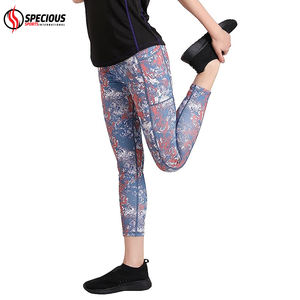 Leggings Deportivos de Cintura Alta para Mujer, al por Mayor, de Pierna Ancha, Sólidos, de Spandex y Poliéster, sin Costuras, para Yoga y Entrenamiento - Product Image 2