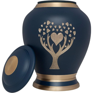 Urna de metal decorativa hecha a mano de diseño premium con tapa para exhibición conmemorativa en el hogar disponible a precio mayorista de India - Product Image 2