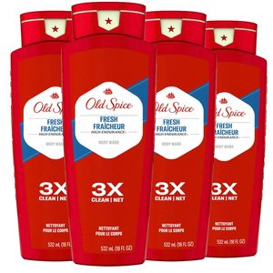 Gel douche Old Spice pour hommes, parfum frais haute endurance, fraîcheur douche 24h/24 et 7j/7, 18 fl oz (lot de 4) - Product Image 1