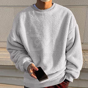 Sweatshirts en molleton Sherpa de grande taille à contraste de couleur pour hommes vêtements et sweatshirts en polaire Sherpa pour hommes - Product Image 2