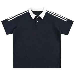 Camiseta de manga corta para hombre de alta calidad para polos, Jersey de punto con estampado informal de secado rápido, patrón sólido con logotipo personalizado - Product Image 1