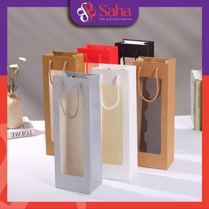 ถุงกระดาษคราฟท์สุดหรูขนาด36x12.5x8.5ซม. กระดาษห่อของขวัญแฟชั่นแปลกใหม่โลโก้ตามสั่งสำหรับงานฝีมือด้านอาหาร - Product Image 5