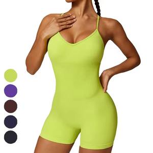 ชุดเล่นโยคะแบบชิ้นเดียวไร้ตะเข็บชุดออกกำลังกายแบบวิดพื้นสำหรับผู้หญิงชุดเล่นกีฬาออกกำลังกายแบบดันทรง - Product Image 4