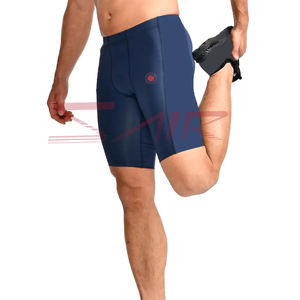 Meilleures ventes de shorts de compression pour hommes avec logo personnalisé tissu en toile motif solide vêtements d'entraînement anti-rides-Vente en gros - Product Image 3