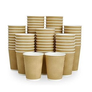 Nuevos Vasos Desechables de Papel Ondulado de 12 oz con Logotipo Personalizado, Doble Pared Aislada, Biodegradables, Resistentes a Fugas, Ecológicos para Café - Product Image 2