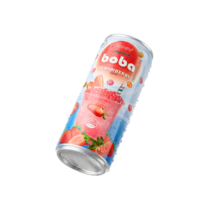 Boisson gazeuse à bulles de tapioca de 320 ml avec saveur de fraise, faible teneur en sucre, faible teneur en matières grasses, marque privée OEM - Product Image 3