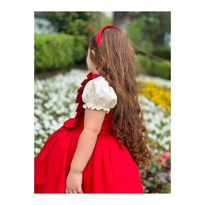Abito da bambina Vintage rosso compleanno e servizio fotografico adatto per 0-12 anni - Product Image 2