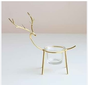 Bougeoir en métal géométrique noir à 3 bras bougeoir décoratif de table fait à la main en gros bougeoir en métal noir - Product Image 5