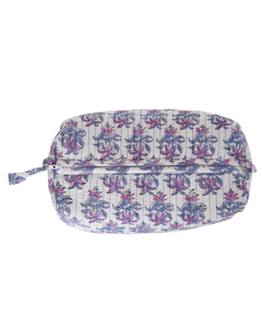 Printed Eco-Friendly Reusable Cotton Quilted Cosmetic Pouch with Soft Handle | Customizable Zipper for <b>Bag</b> for Women & <b>Men</b> - Product Image 1