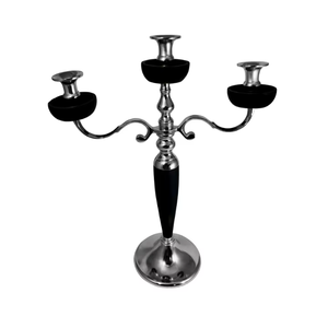 Chandelier lanterne en métal élégant support en bois à 3 bras pour décorations de célébrations de Pâques de mariage à la maison - Product Image 3