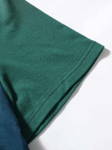 T-shirt décontracté à blocs de couleurs pour hommes, avec poche, à la mode pour l'été Logo personnalisé - Product Image 5