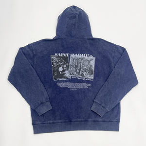 แจ็คเก็ตผ้าฟลีซซักแบบไล่ระดับสีสไตล์วินเทจผ้าฟลีซที่มีฮู้ดทำจากผ้าฝ้ายเทอร์รี่มีซิปสามารถปรับแต่งได้ - Product Image 2