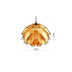 A goccia Globe Design moderno legno naturale Mdf 3d taglio Laser lampadario rustico soggiorno - Product Image 4