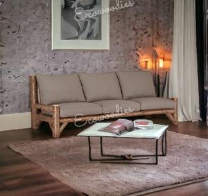 Meubles de jardin en rotin 3 places de luxe canapé en osier tissé à la main en bambou naturel pour la maison hôtels villas appartements parcs - Product Image 6