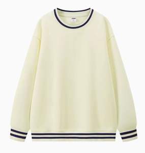 เสื้อสเวตเตอร์ผ้าฝ้าย100% โอเวอร์ไซส์ของผู้ชายผ้าคอตตอนทรงหลวมแขนยาวดีไซน์ลำลองพร้อมเทคนิคการซักในฤดูใบไม้ผลิ - Product Image 2