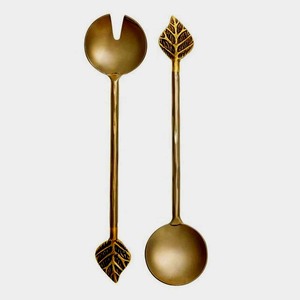 Utensilio de cocina de oro mate real de la mejor calidad, con mango de diseño de extremo de flor único, cuchara de cocina moderna - Product Image 5