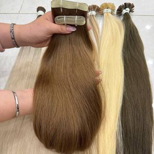 EXTENSIONES DE CABELLO HUMANO RUSO DONANTE CRUDO COLORES DE LUJO INS CINTA LARGA VENTA CALIENTE CUTÍCULA ALINEADA - Product Image 1