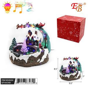 7 \ "X9.5 \" X8.5 \ "decorazione appesa per interni 4 pz/c ornamento di natale metallizzato albero a forma di stella Lite con caratteristiche musicali borse confezionate - Product Image 1