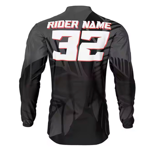 100% poliéster bicicleta y motocicleta manga larga a prueba de viento Racing Jerseys transpirable Motocross Jersey con diseño en blanco personalizado - Product Image 4