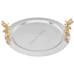 Plateau de service tête de cerf en acier inoxydable - Product Image 1