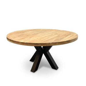 Tables à manger modernes à pieds croisés en bois et fer - Fabriquées en Inde - Pour villas, hôtels, appartements, restaurants, cuisines, entrées, ateliers - Product Image 5