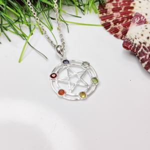 จี้จักระสเตอริ925เงินหลายชั้นหินบำบัดทางศาสนาที่ดีที่สุดสวมใส่ทุกวันเพื่อความสมดุลจี้เครื่องรางของขวัญ - Product Image 3