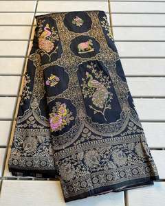 La Mayoría de exportación último exclusivo Banarasi Matka seda Saree elegante Bollywood diseñador indio fiesta desgaste exclusivo étnico Saree - Product Image 2