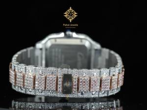 Bracelet pour homme en acier inoxydable avec diamant moissanite de haute qualité, mouvement automatique, style hip-hop glacé, fermoir à boucle - Product Image 3