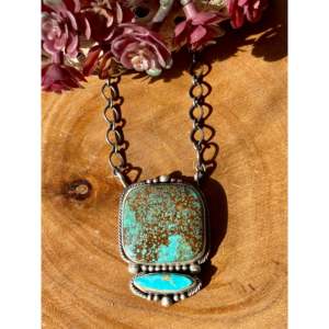 Collier multi-brins en turquoise et argent sterling de style classique Sheila Becenti, cadeau pour toutes les occasions - Product Image 1