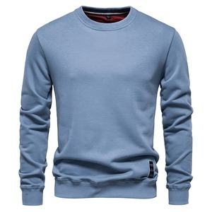 Mezcla de algodón para hombre cuello redondo Color sólido sudaderas pulóver Casual deporte sudadera para hombre - Product Image 1