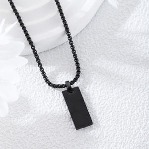 Mode Halsketten für Frauen Edelstahl Blank Bar Anhänger Halskette Silber Gold Schwarz Roségold Box Kette Choker Halskette - Product Image 6