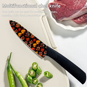 Juego de 6 Cuchillos de Cerámica con Hoja Estampada de Flores, Personalizados, Ecológicos, Hechos a Mano, Comerciales, con Mango de Plástico, Ambidiestros, Aptos para Lavavajillas - Product Image 2