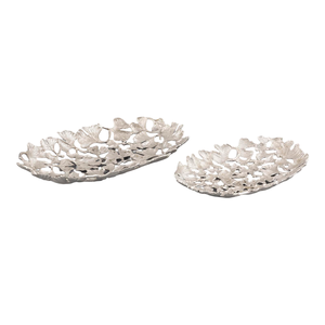 Bandeja de forma ovalada de Metal con diseño de trabajo de corte moderno con acabado de oro rosa para utensilios de cocina restaurante que sirve herramientas decorativas para ensaladas - Product Image 5