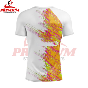 Venta al por mayor de manga corta de compresión Fitness gimnasio camisas personalizadas sublimadas BJJ Rashguard camisas para hombre MMA Rash Guard - Product Image 2