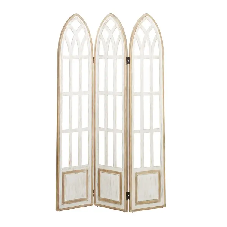 Modern Arch Top Three Panel Room Divider Screen Is Ideal For A Country Cottage Minimalist And Farmhouse Themed Home Interiors