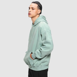 เสื้อฮู้ดหนาผ้าฝ้าย100% โอเวอร์ไซส์สำหรับผู้ชายเสื้อครอปเปิดไหล่แบบกำหนดเอง - Product Image 2