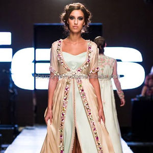 Caftan deux pièces à ouverture frontale avec travail de pierre attrayant pour les vêtements des femmes musulmanes - Product Image 1